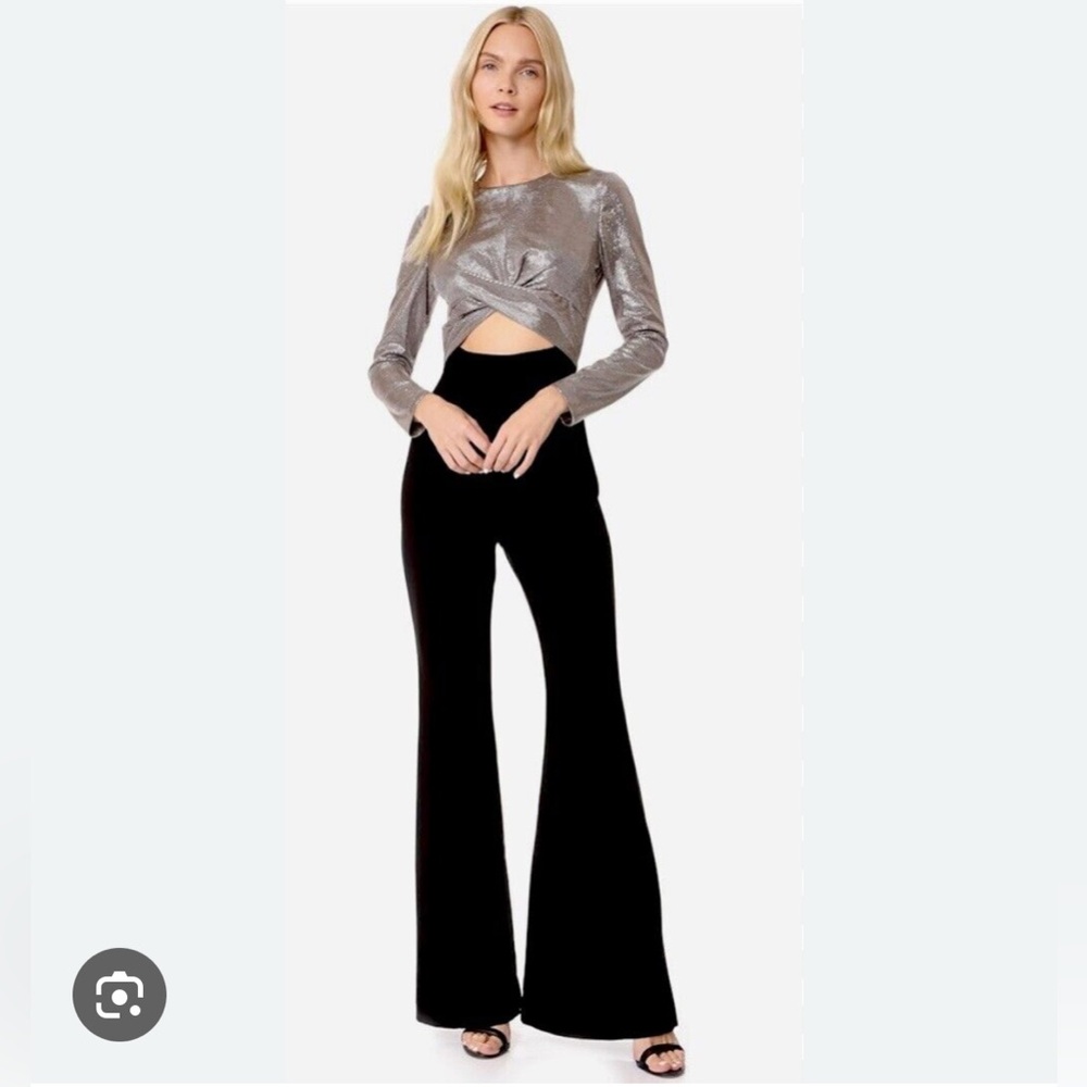 Black Halo Silver and Black Jumpsuit